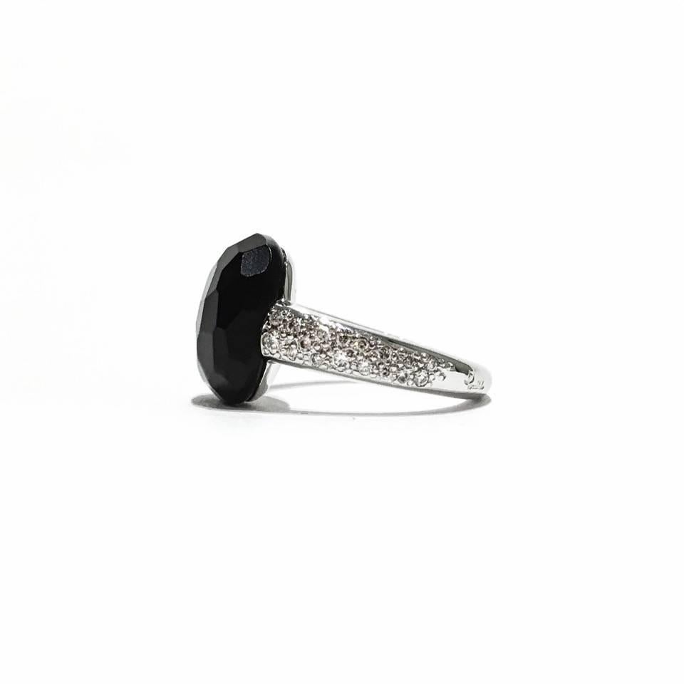 Women's Pomellato Capri White Gold and Jet Stone Ring 