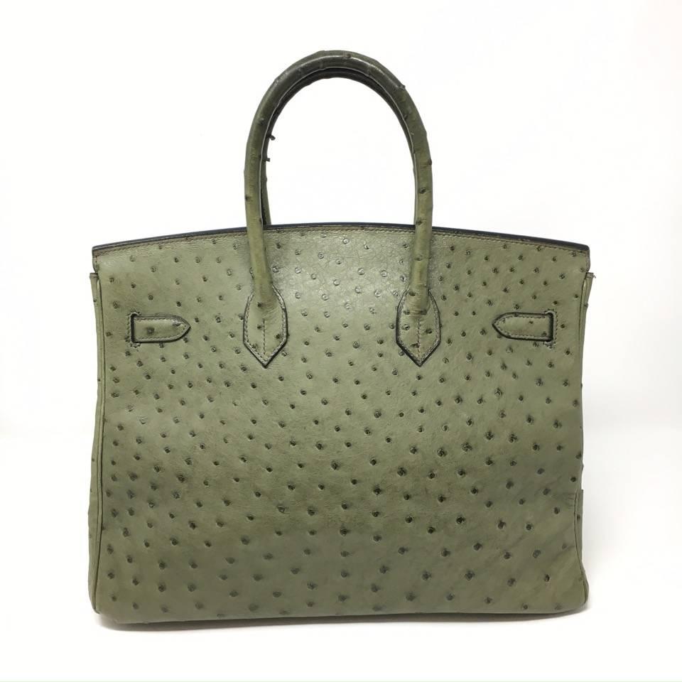 hermes green ostrich birkin