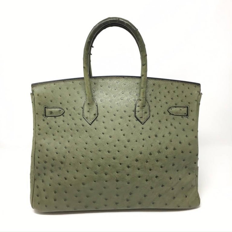 Hermes Birkin 35 Ostrich Green Leather Bag, 2000 at 1stDibs  green ostrich  birkin bag, hermes birkin green ostrich, hermes green ostrich birkin