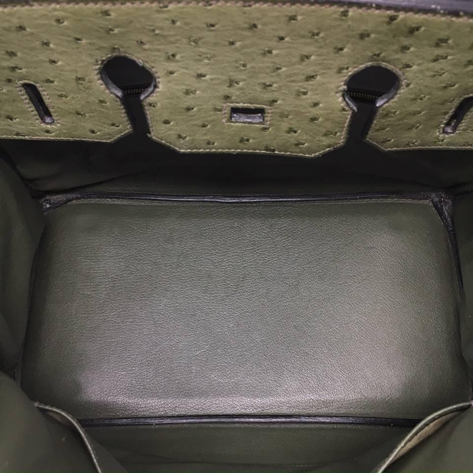 Hermes Birkin 35 Ostrich Green Leather Bag, 2000 2