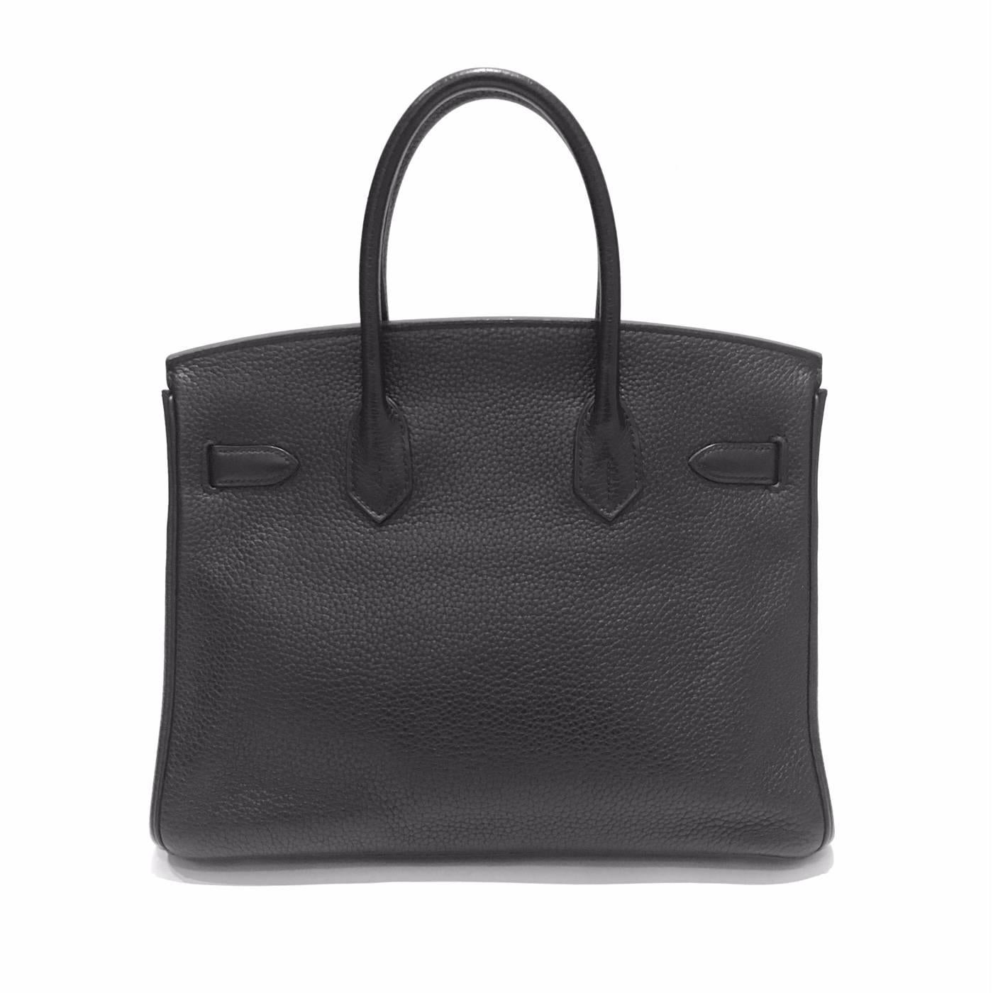 Hermes Paris Birkin 30 Black Taurillon Clemance Leather Bag, 2009 In Good Condition In Milan, IT