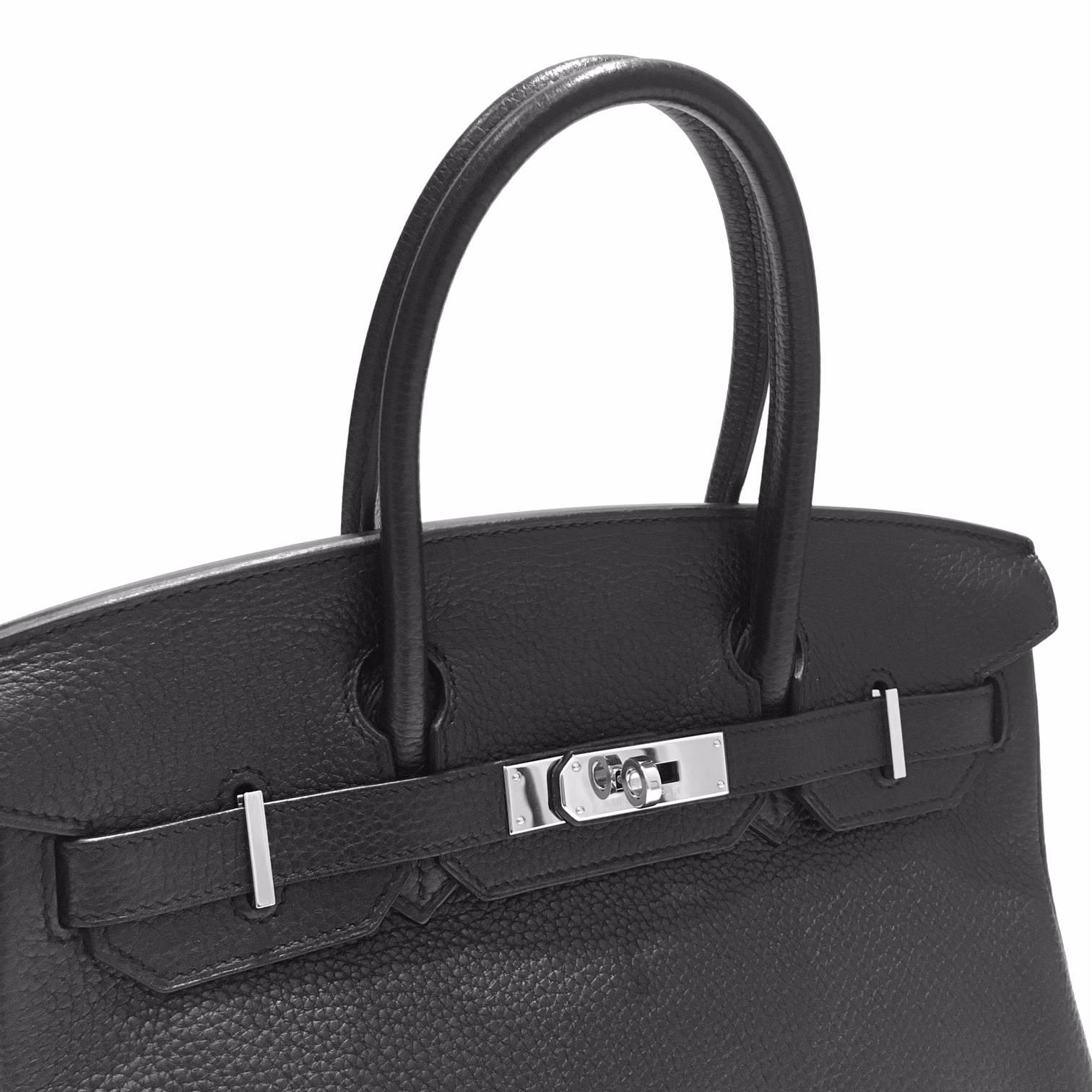 Hermes Paris Birkin 30 Black Taurillon Clemance Leather Bag, 2009 2