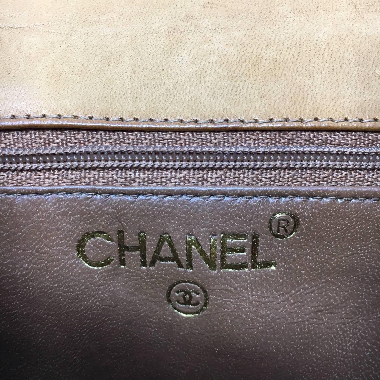 Chanel Paris Mini Vintage Flap Bag, Lambskin Biscuit Color, '80 9