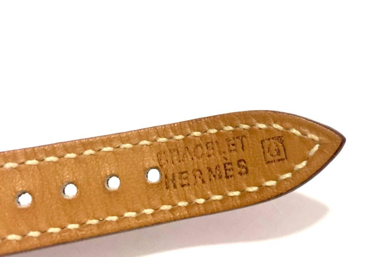 Hermes Watch Kelly Natural Barenia Calfskin Leather Double Strap Watches, 2003 2