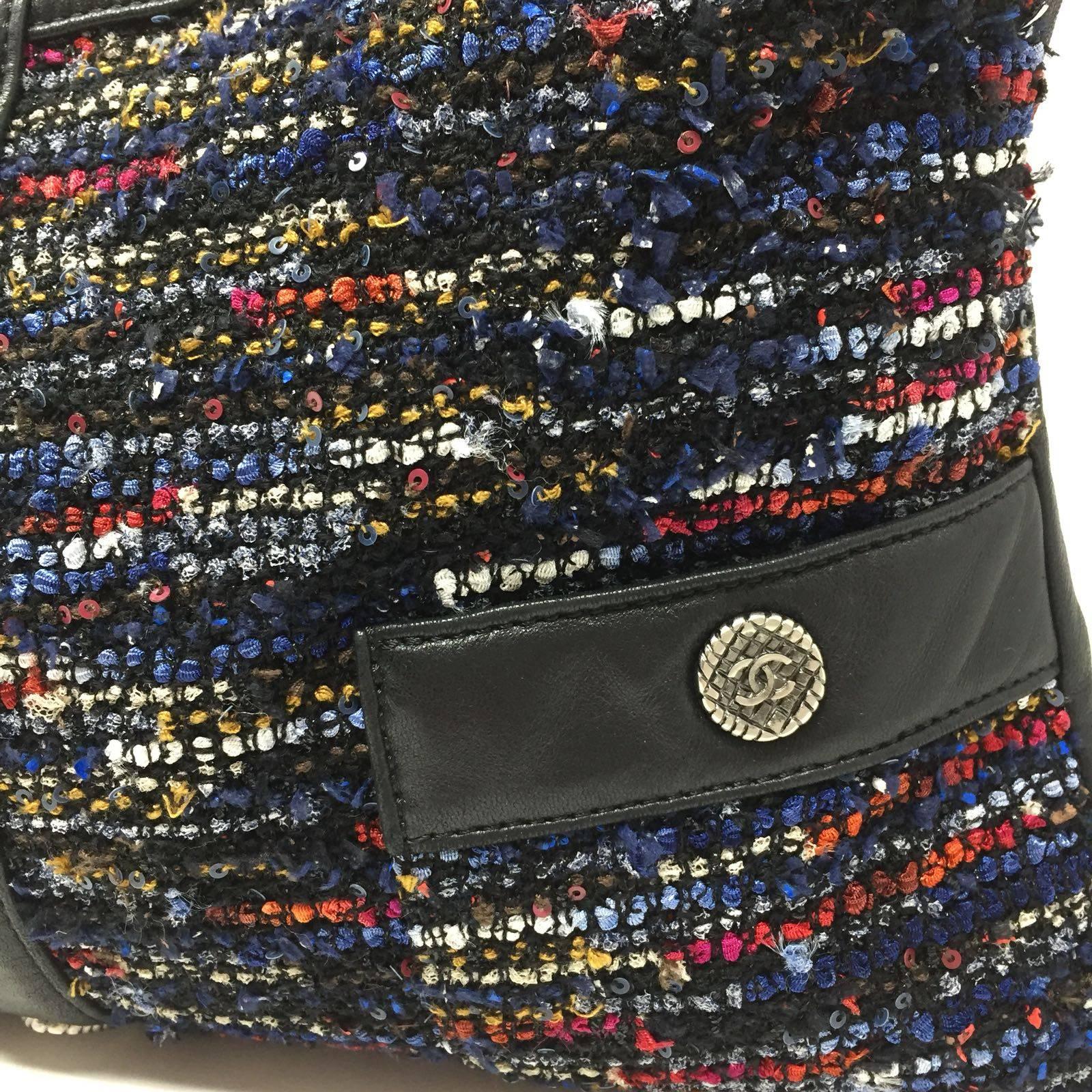 Chanel Multicolor Tweed and Black Lambskin Girl Bag, 2016 5