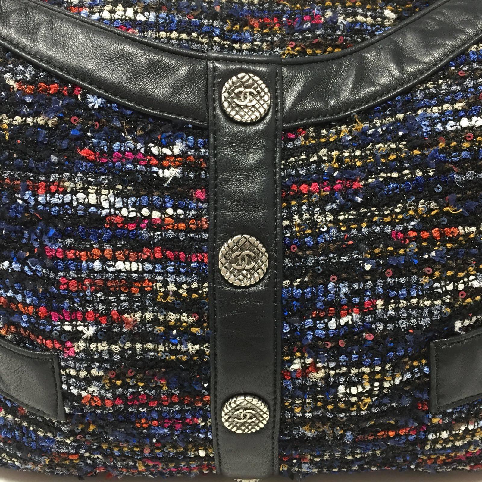 Chanel Multicolor Tweed and Black Lambskin Girl Bag, 2016 6