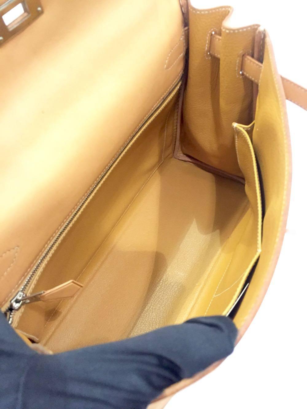 Hermes Naturelle Sable Natural Leather Sac Kelly 32 Bag, 2005 4