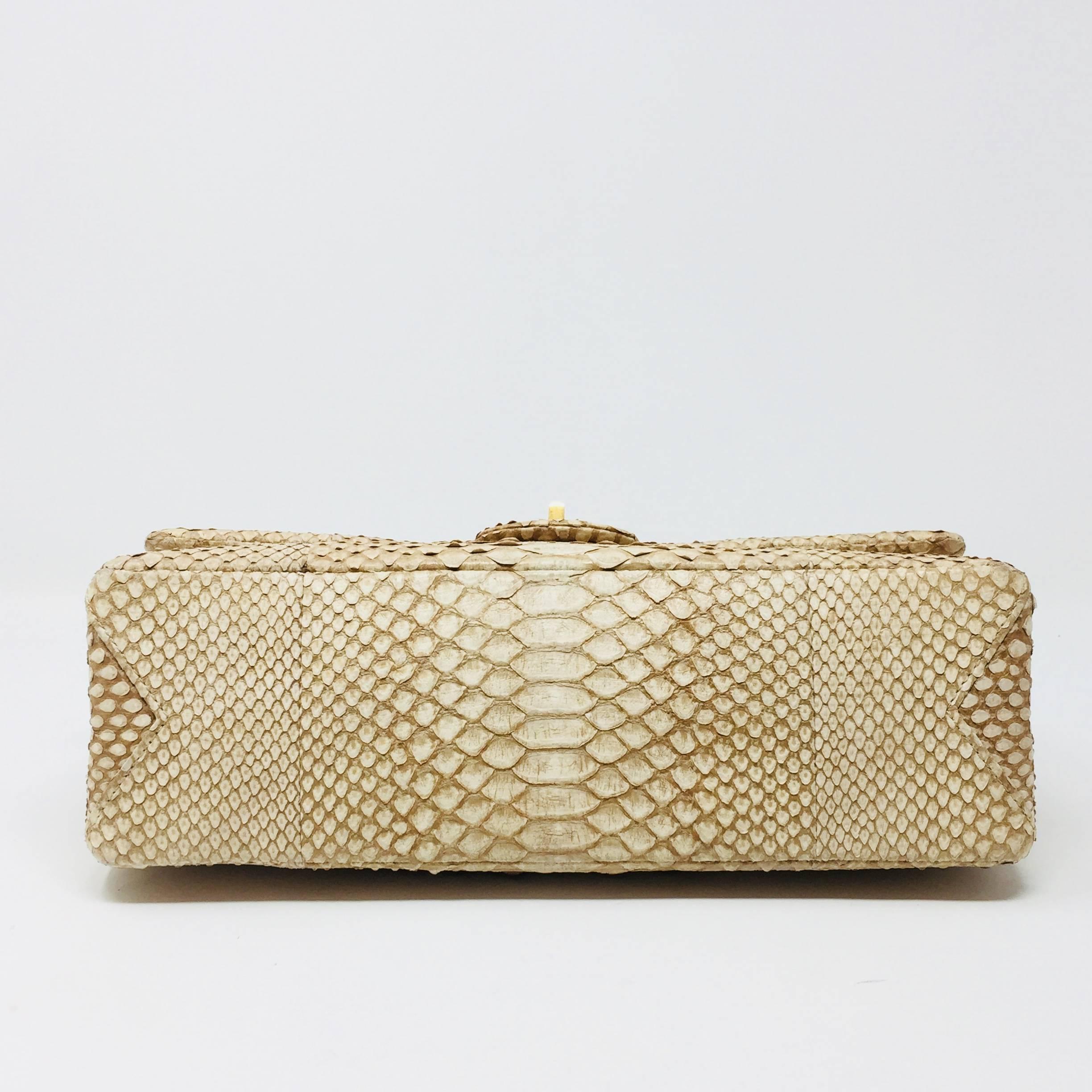 Chanel Reissue 2.55 Gold Nude Python Exotic Leather Shoulder Bag 2