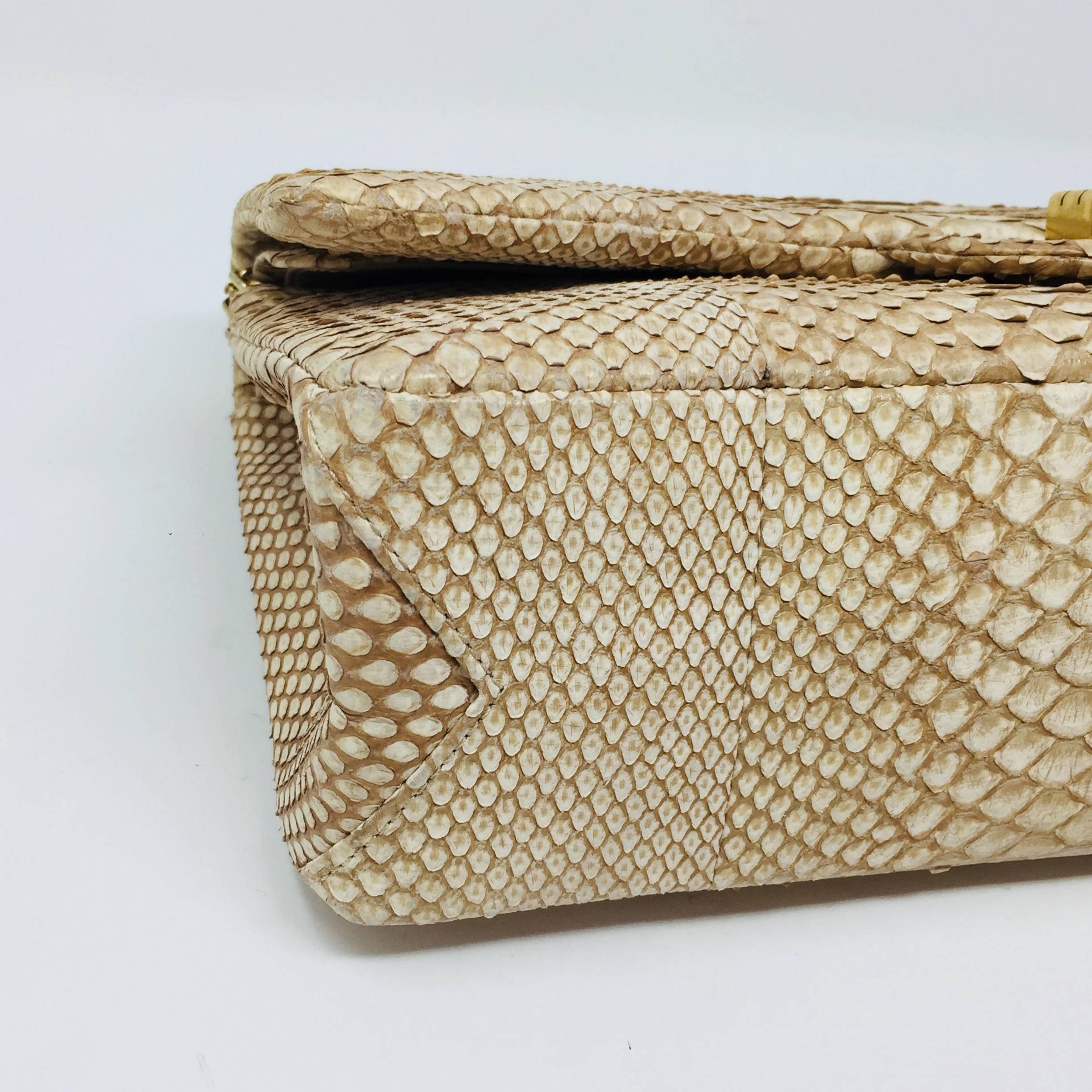 Chanel Reissue 2.55 Gold Nude Python Exotic Leather Shoulder Bag 5