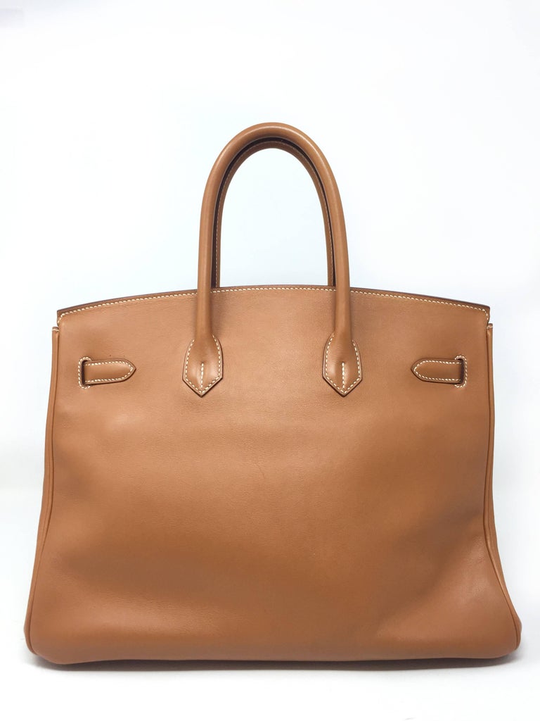 Hermes Paris Sac Birkin 35 Swift Gold Leather Bag, 2008 at 1stDibs