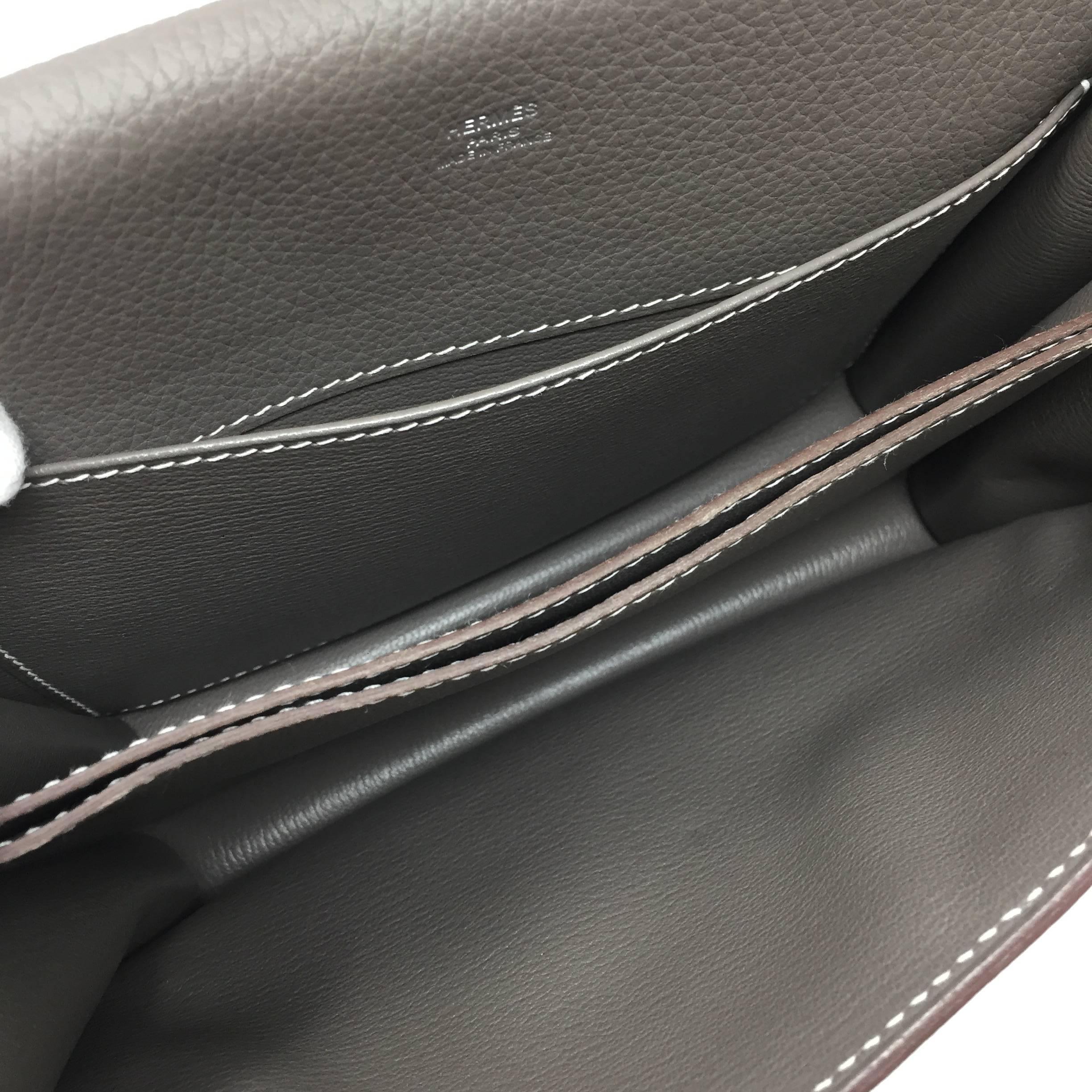 Gray Hermes Paris Taurillon Clemance Sac Roulis Leather Shoulder Bag  , 2011