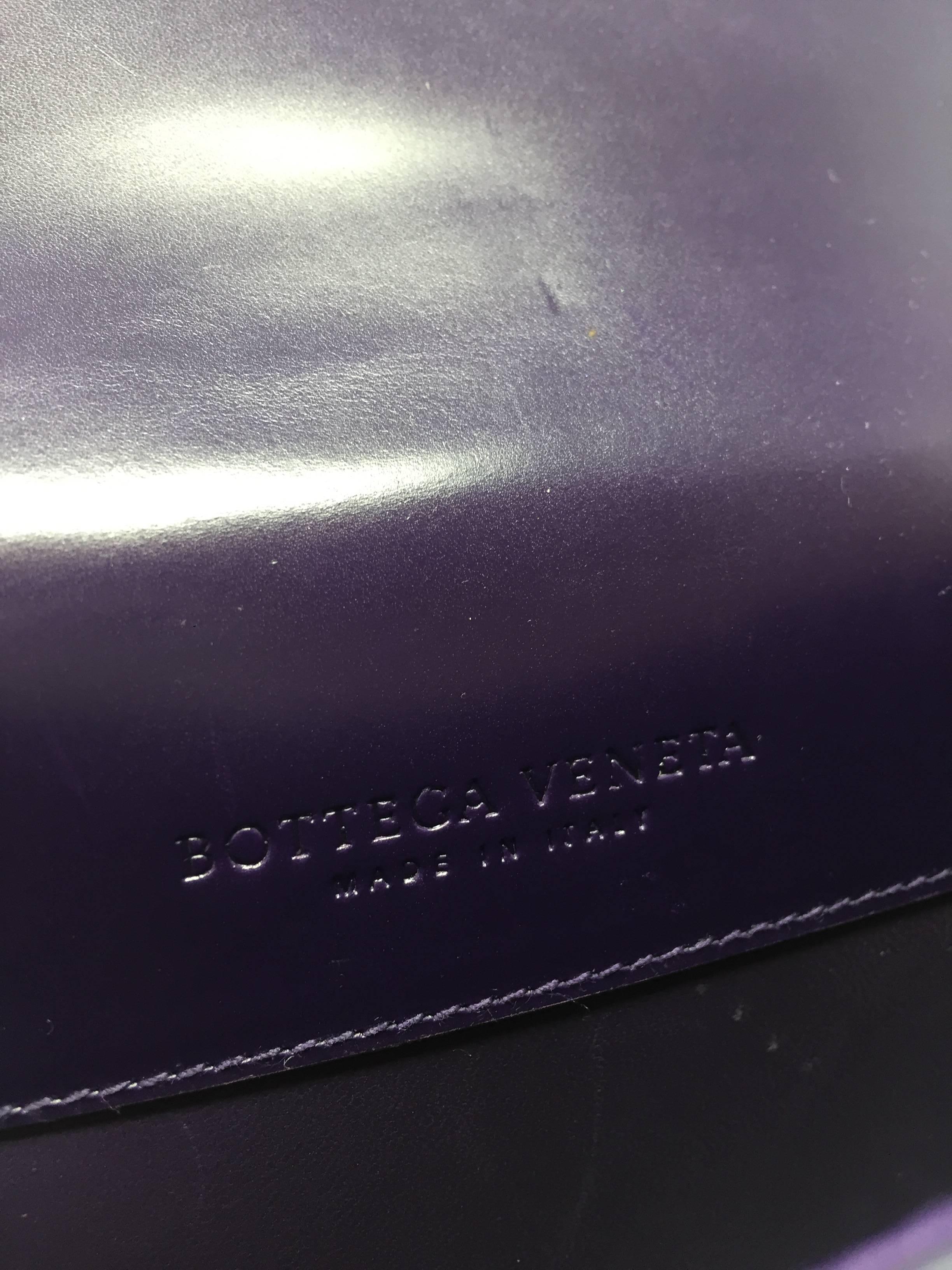 Bottega Veneta Crocodile Purple Leather BV Clutch  1