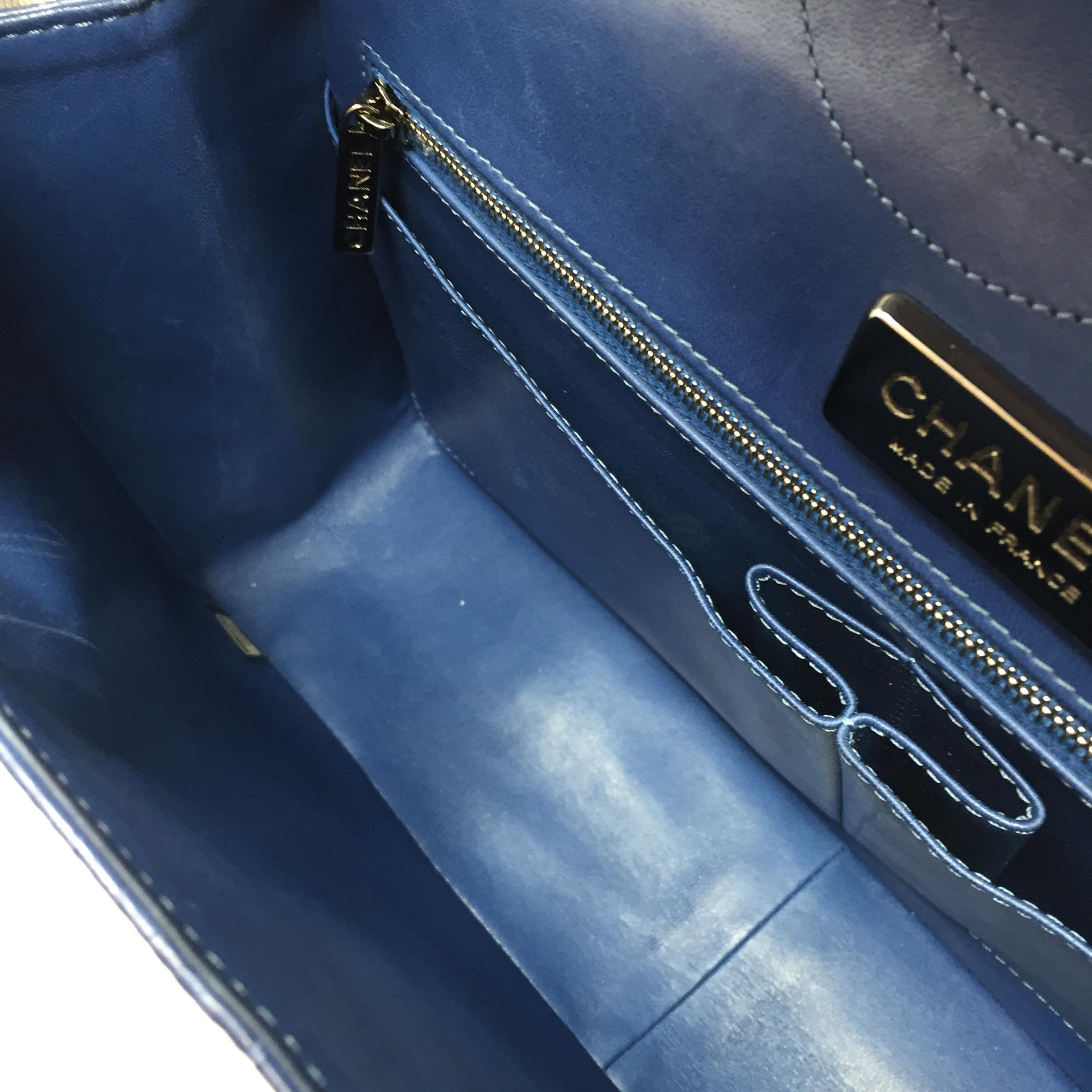 Women's Chanel Bag Blue Shine Crocodile 2.55 Reissue Double Flap Timeless Bag, 2012