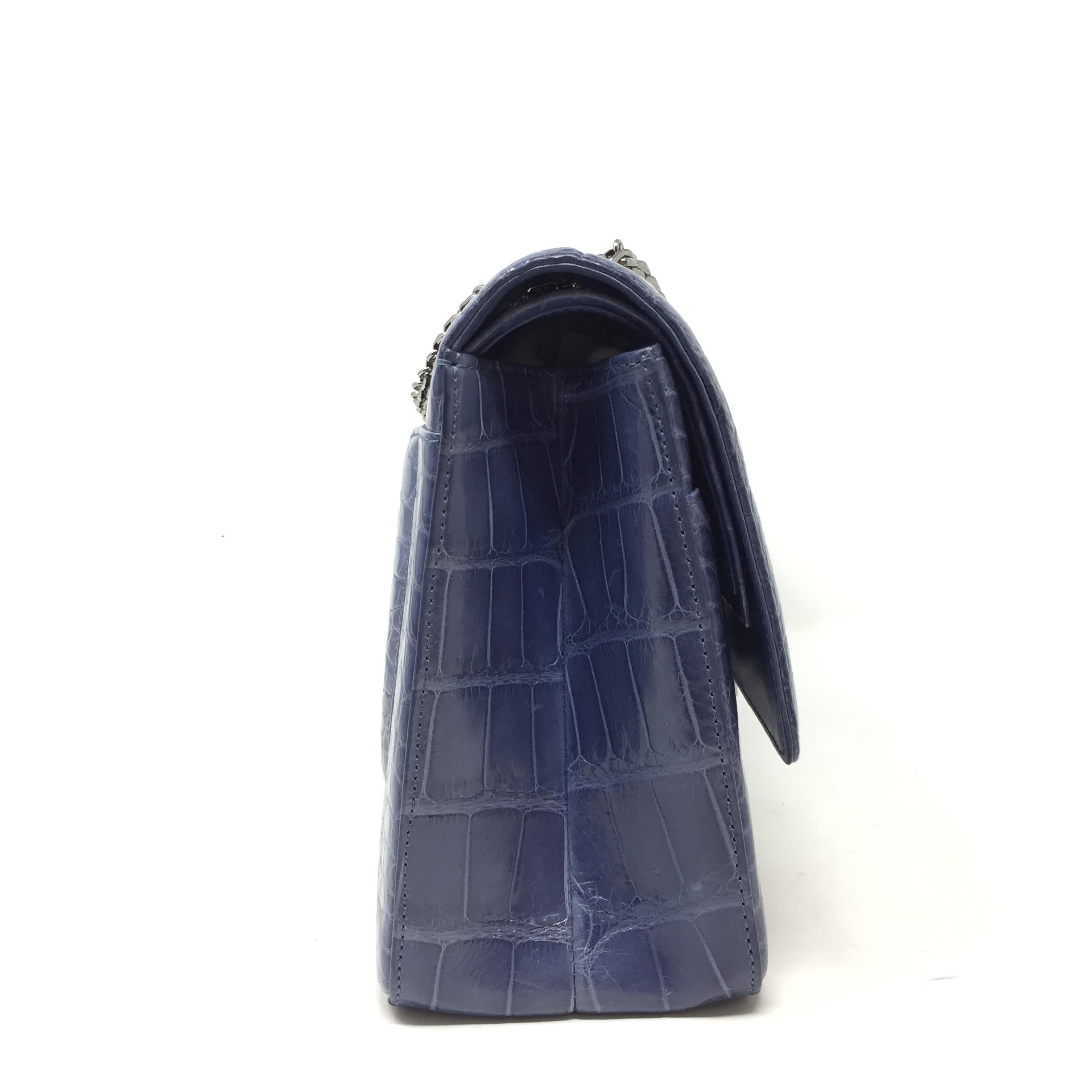Chanel Bag Blue Shine Crocodile 2.55 Reissue Double Flap Timeless Bag, 2012 12