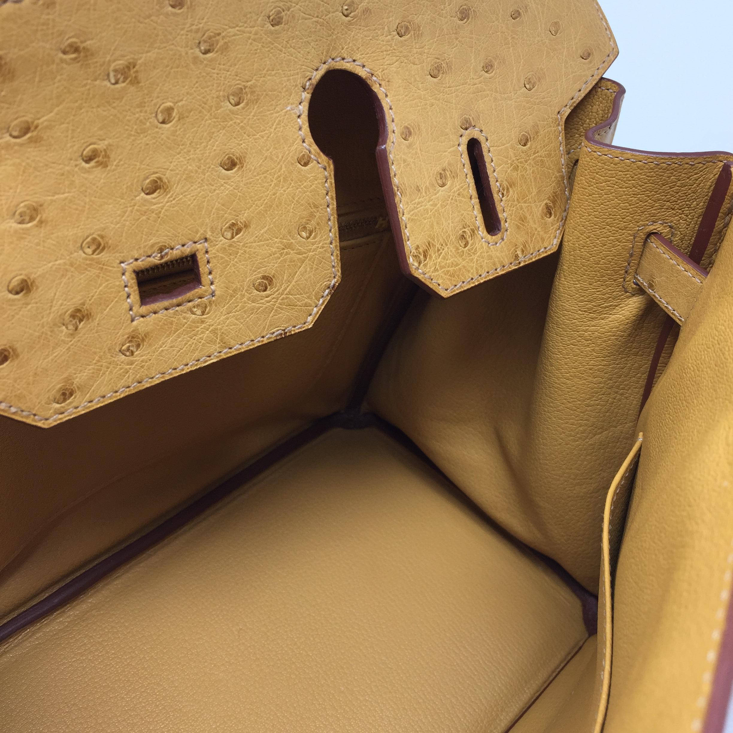 Hermes Paris Birkin Bag 30 Ostrich Saffron Leather , 2014 3