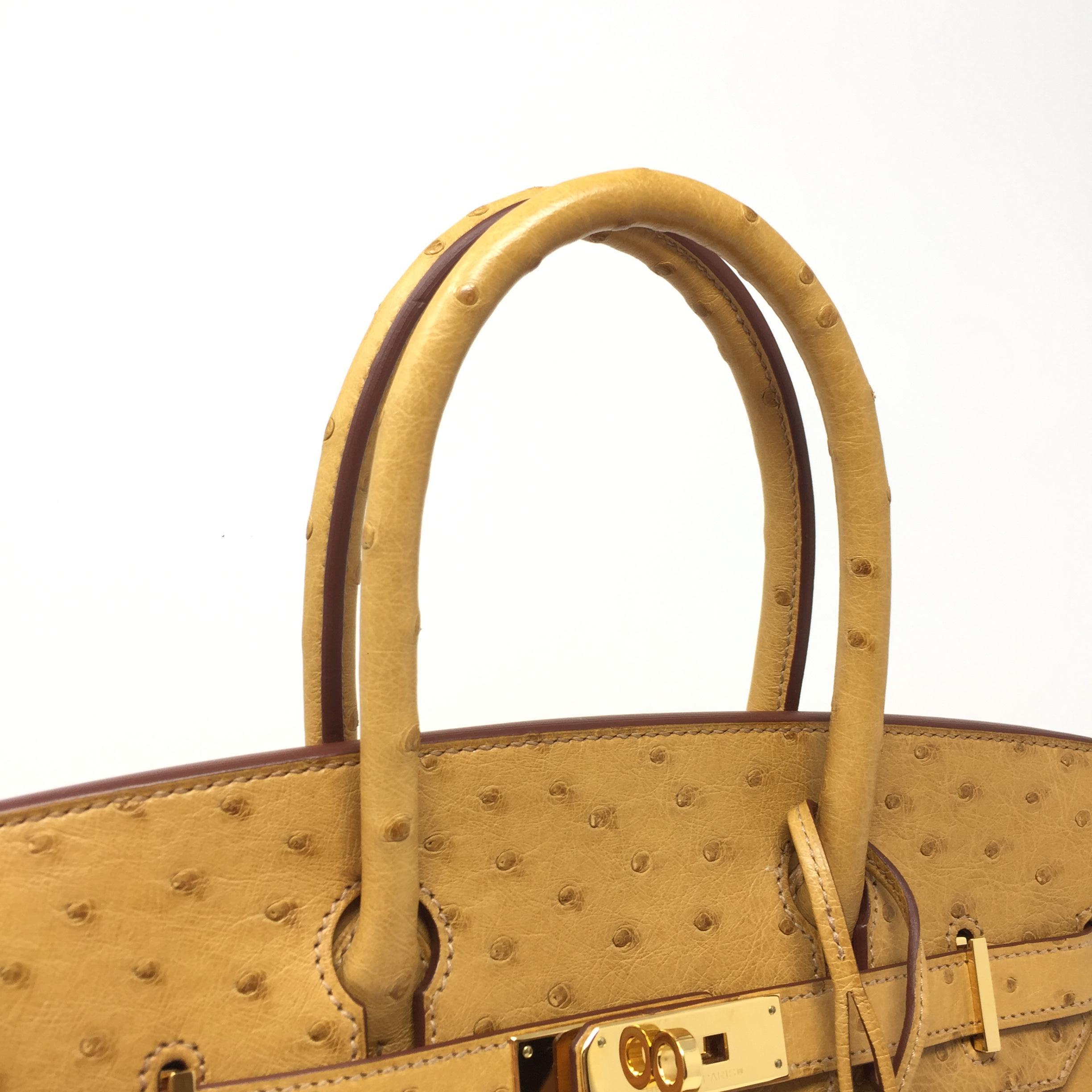Hermes Paris Birkin Bag 30 Ostrich Saffron Leather , 2014 13