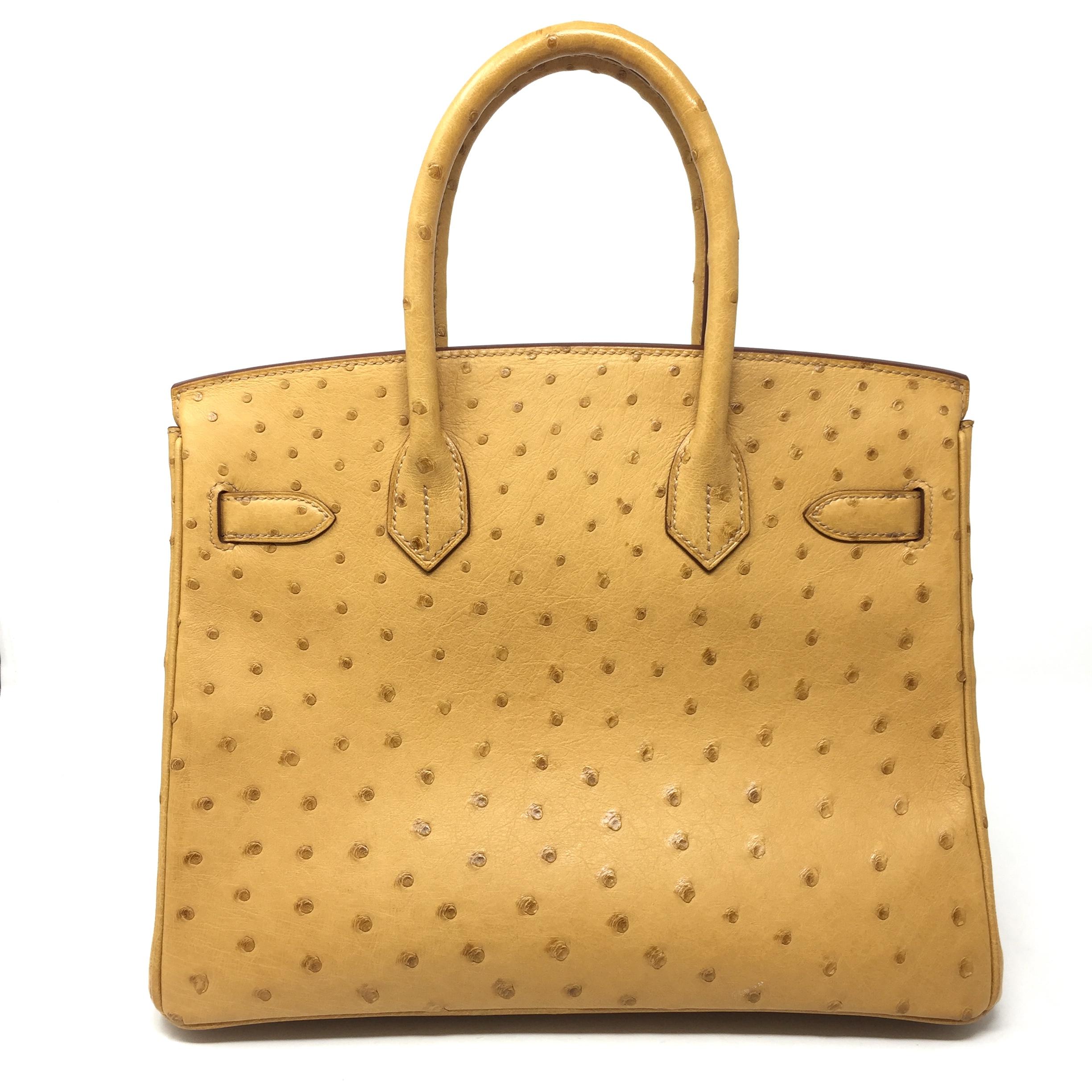 Women's or Men's Hermes Paris Birkin Bag 30 Ostrich Saffron Leather , 2014