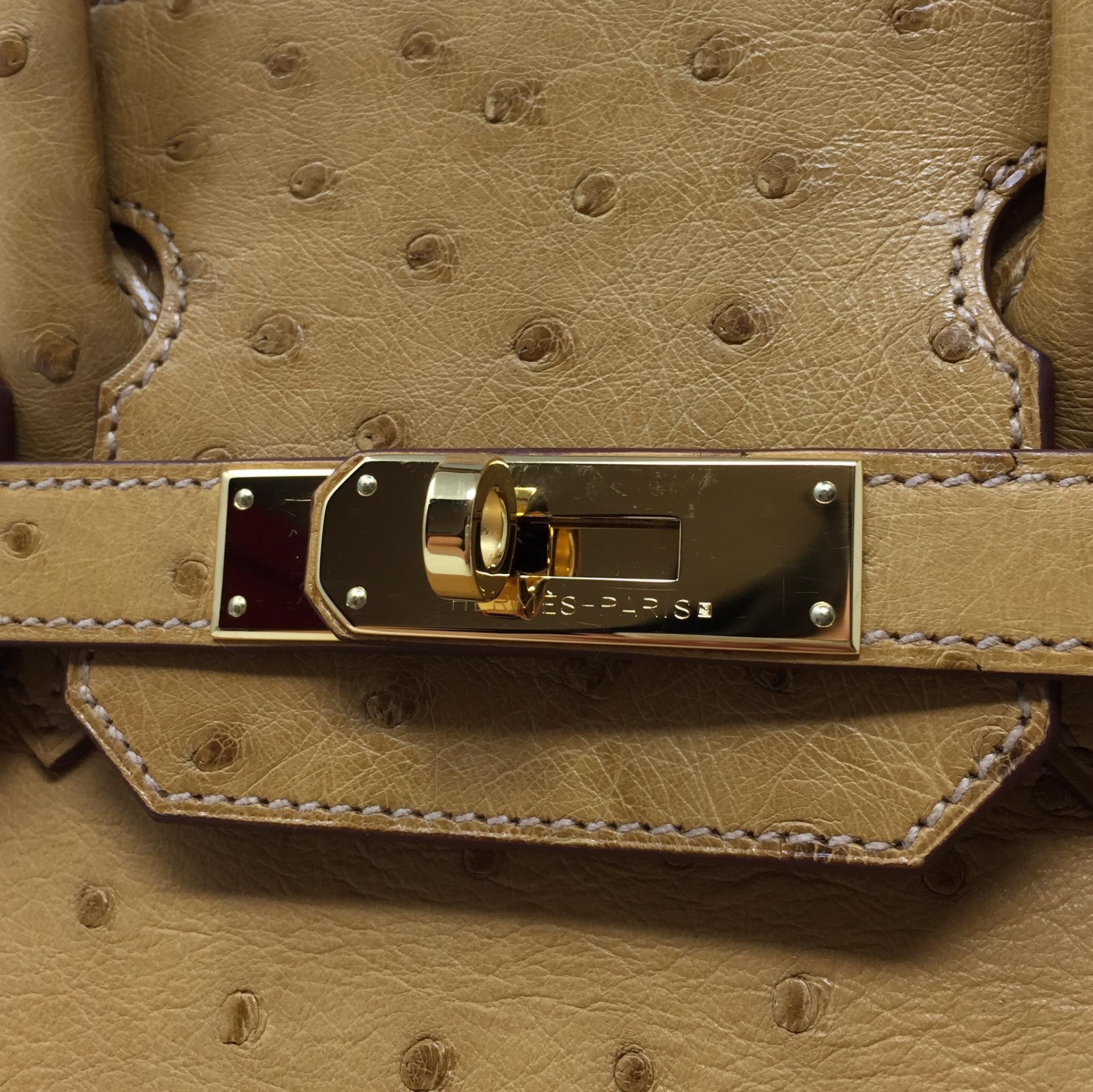 Hermes Paris Birkin Bag 30 Ostrich Saffron Leather , 2014 1