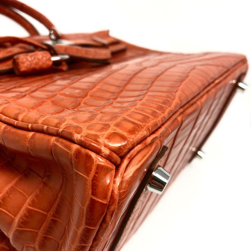 hermes orange crocodile birkin bag
