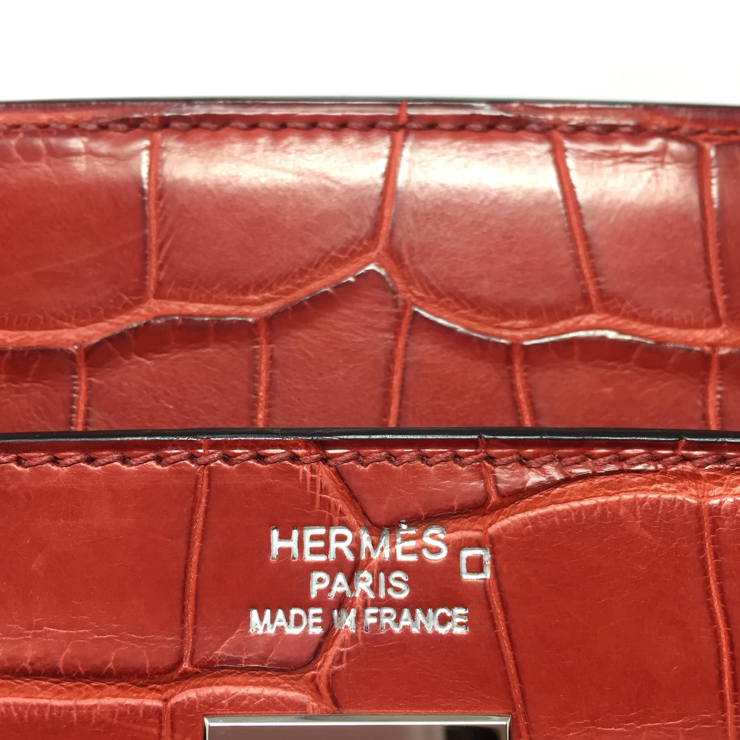 Hermes Paris Sac Rouge Matte Alligator Leather Birkin 40 Bag, 2013 3