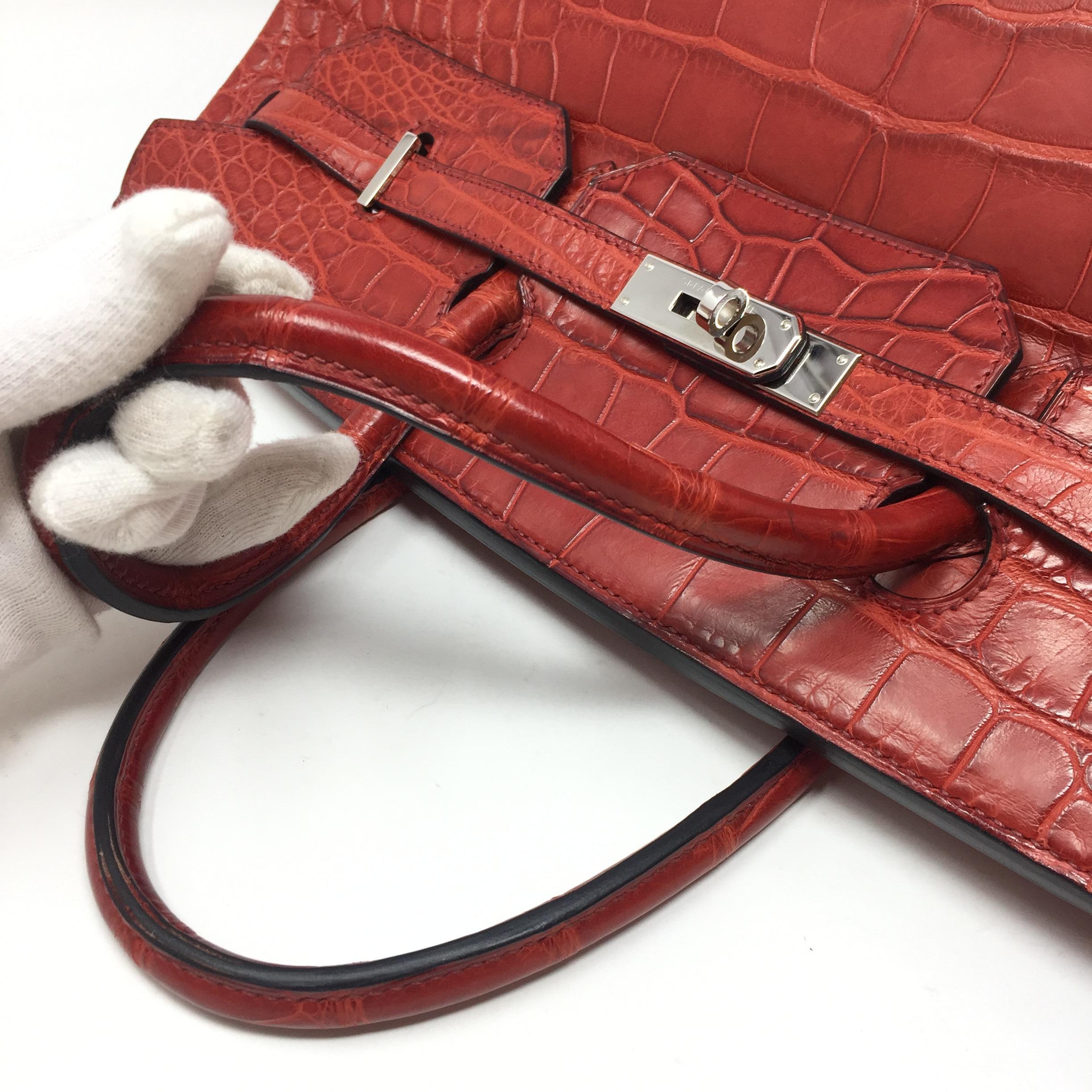 Hermes Paris Sac Rouge Matte Alligator Leather Birkin 40 Bag, 2013 4