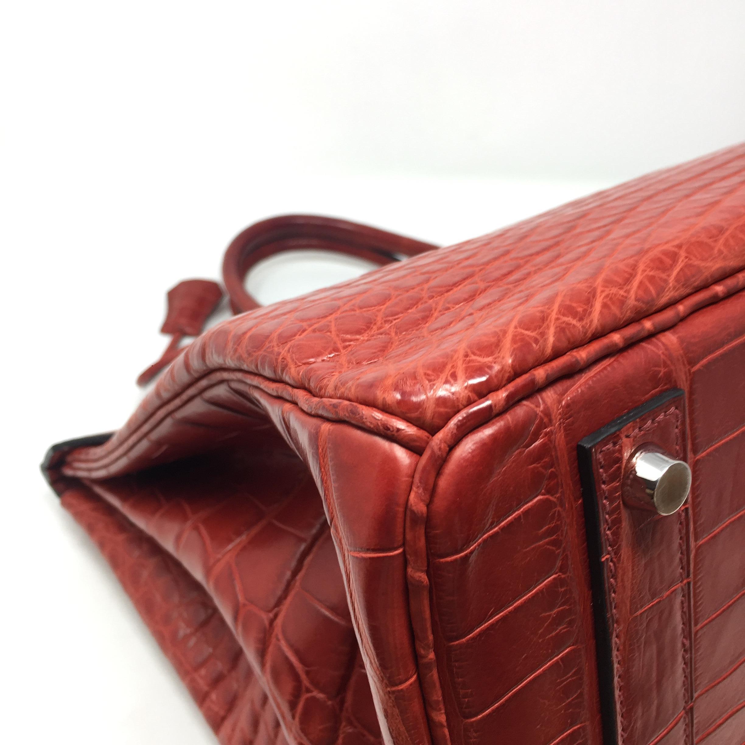 Hermes Paris Sac Rouge Matte Alligator Leather Birkin 40 Bag, 2013 5