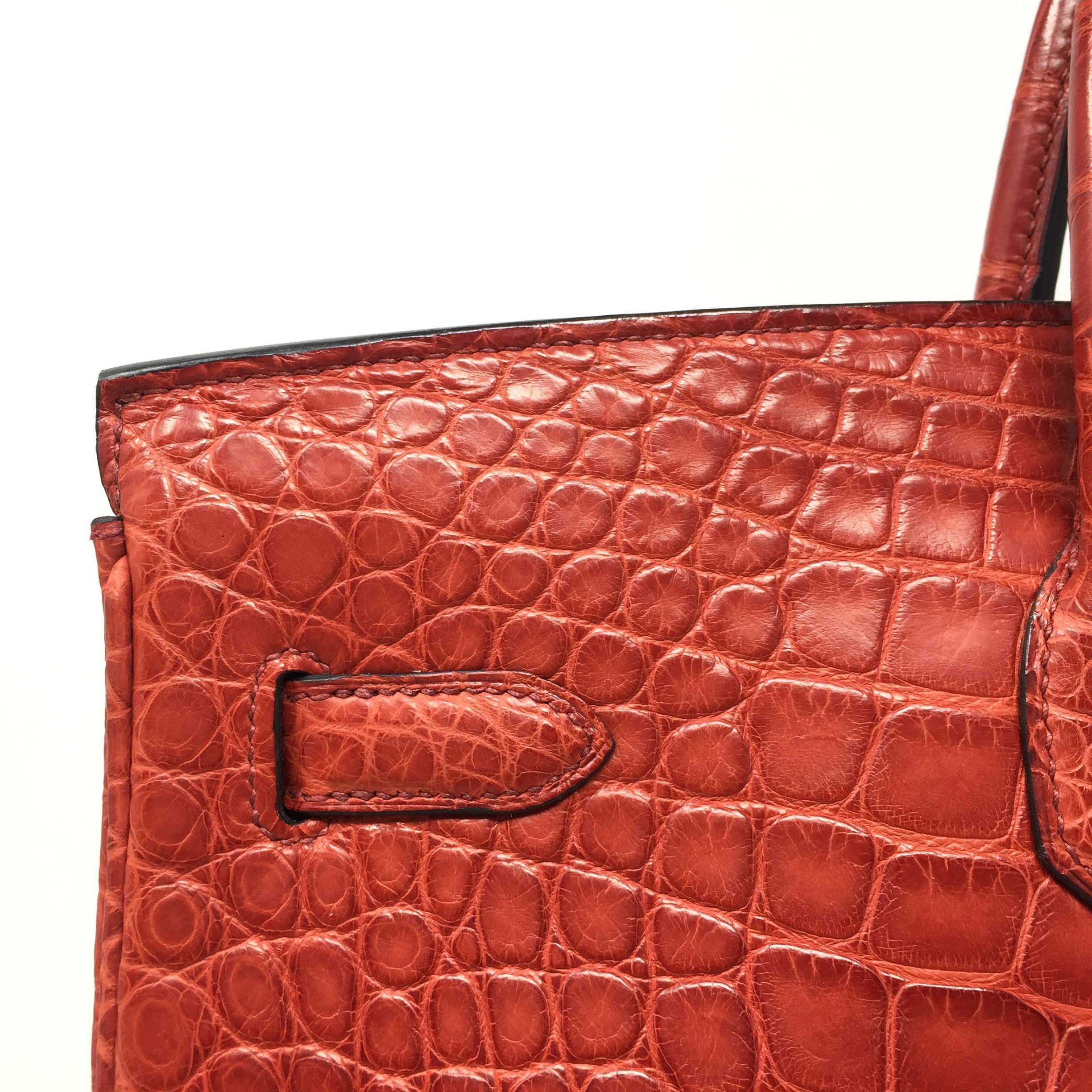 Hermes Paris Sac Rouge Matte Alligator Leather Birkin 40 Bag, 2013 8
