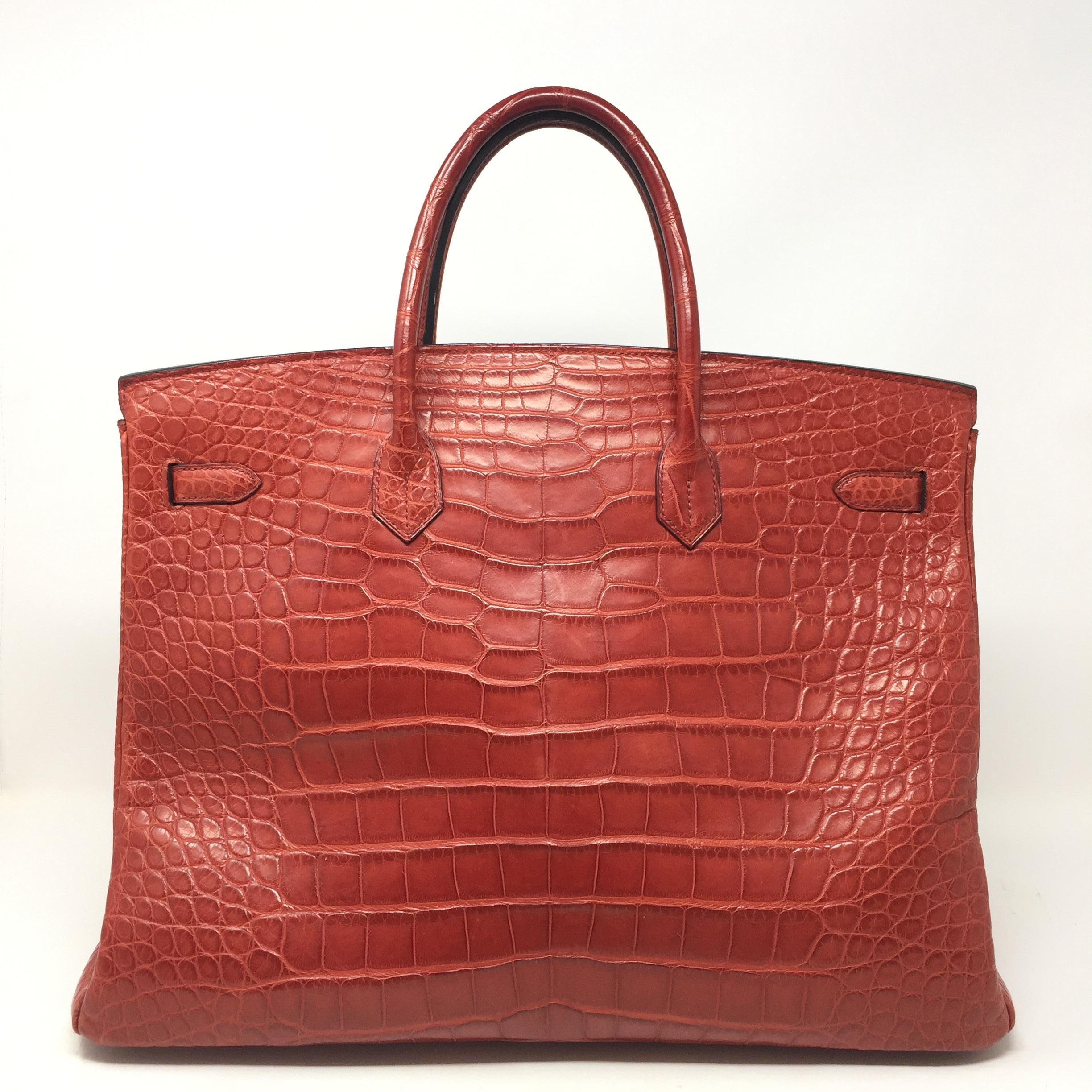 Hermes Paris Sac Rouge Matte Alligator Leather Birkin 40 Bag, 2013 9