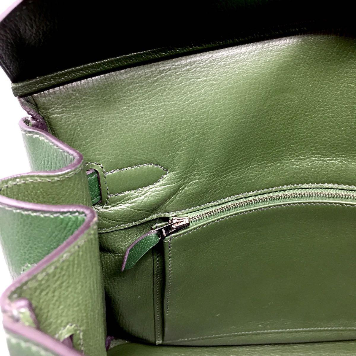 Hermes Paris  Sac BIRKIN 35 Green Olive Veau graine leather , 2011 7