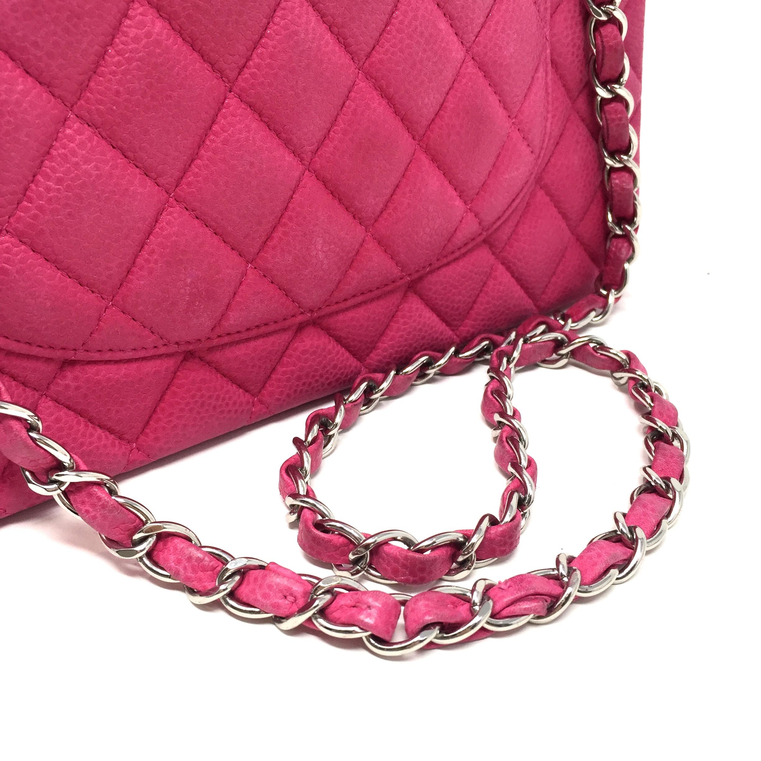 CHANEL Fucsia Caviar Leather Medium Classic 26 cm, 2014 4