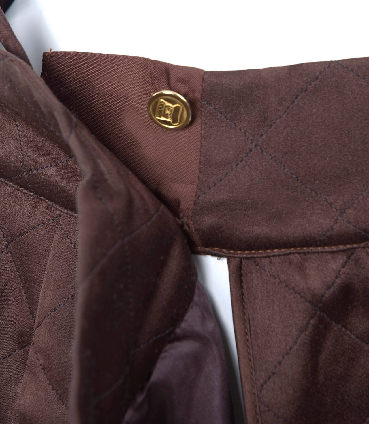 Vintage Brown Chanel Wrap Skirt With CC Safety Pin 2