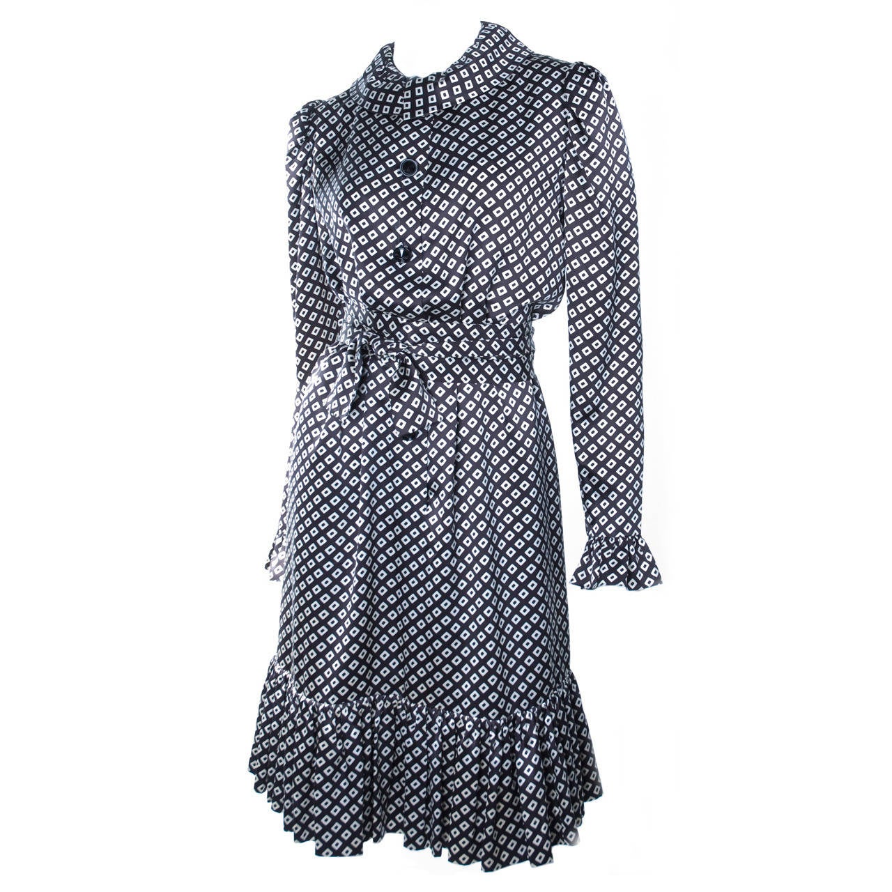 Vintage 1980s Givenchy Boutique Silk Satin Dress For Sale
