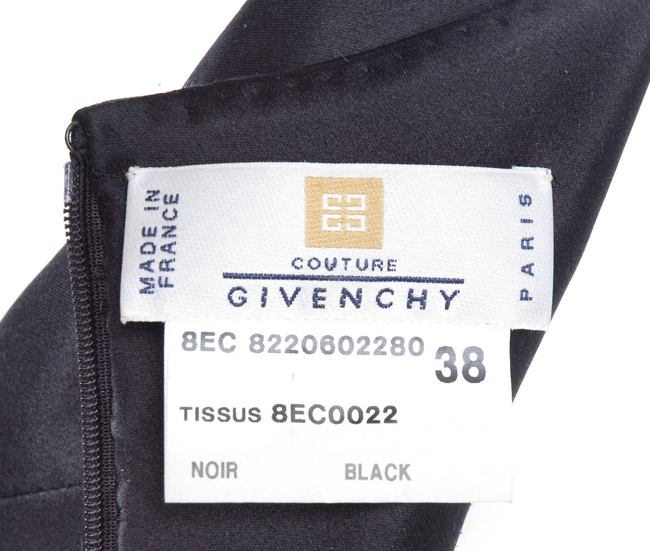 Givenchy Couture Black Silk Satin Dress For Sale 5