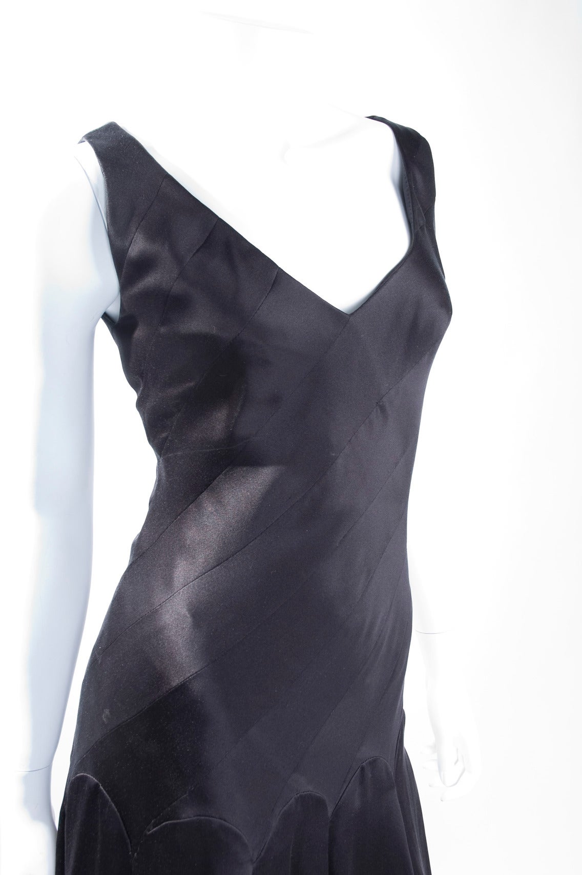Givenchy Couture Black Silk Satin Dress In Excellent Condition For Sale In Hamburg, Deutschland