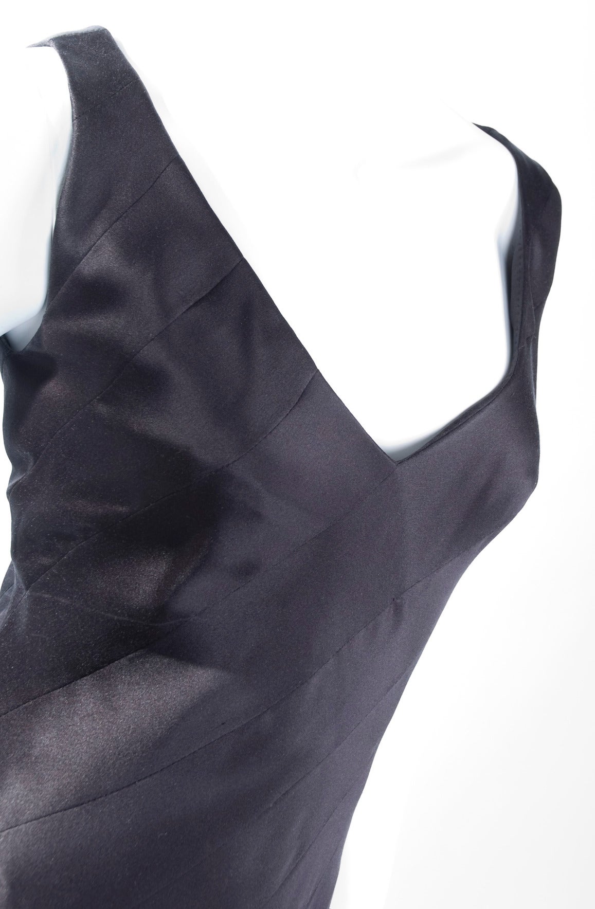 Women's Givenchy Couture Black Silk Satin Dress For Sale