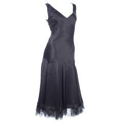 Givenchy Couture Black Silk Satin Dress