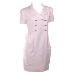 Vintage Chanel Linen Dress in Pink
