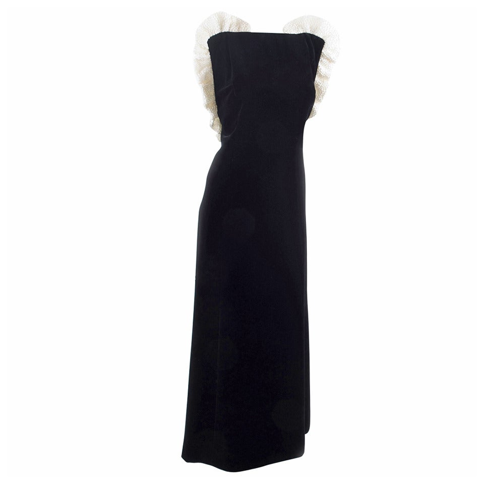 Vintage Jacqueline de Ribes Velvet Evening Gown For Sale