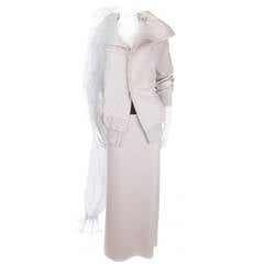 Yohji Yamamoto Suit with Tulle Scarf 7
