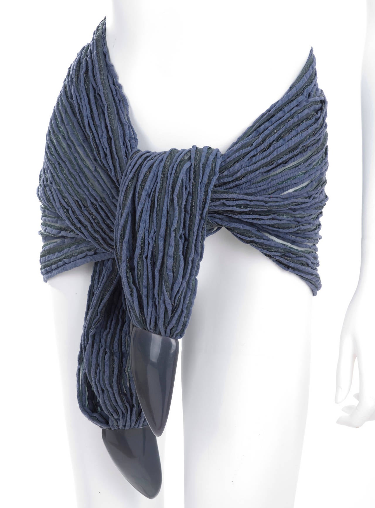 Gray 90's Issey Miyake Scarf, Wrap Or Belt For Sale