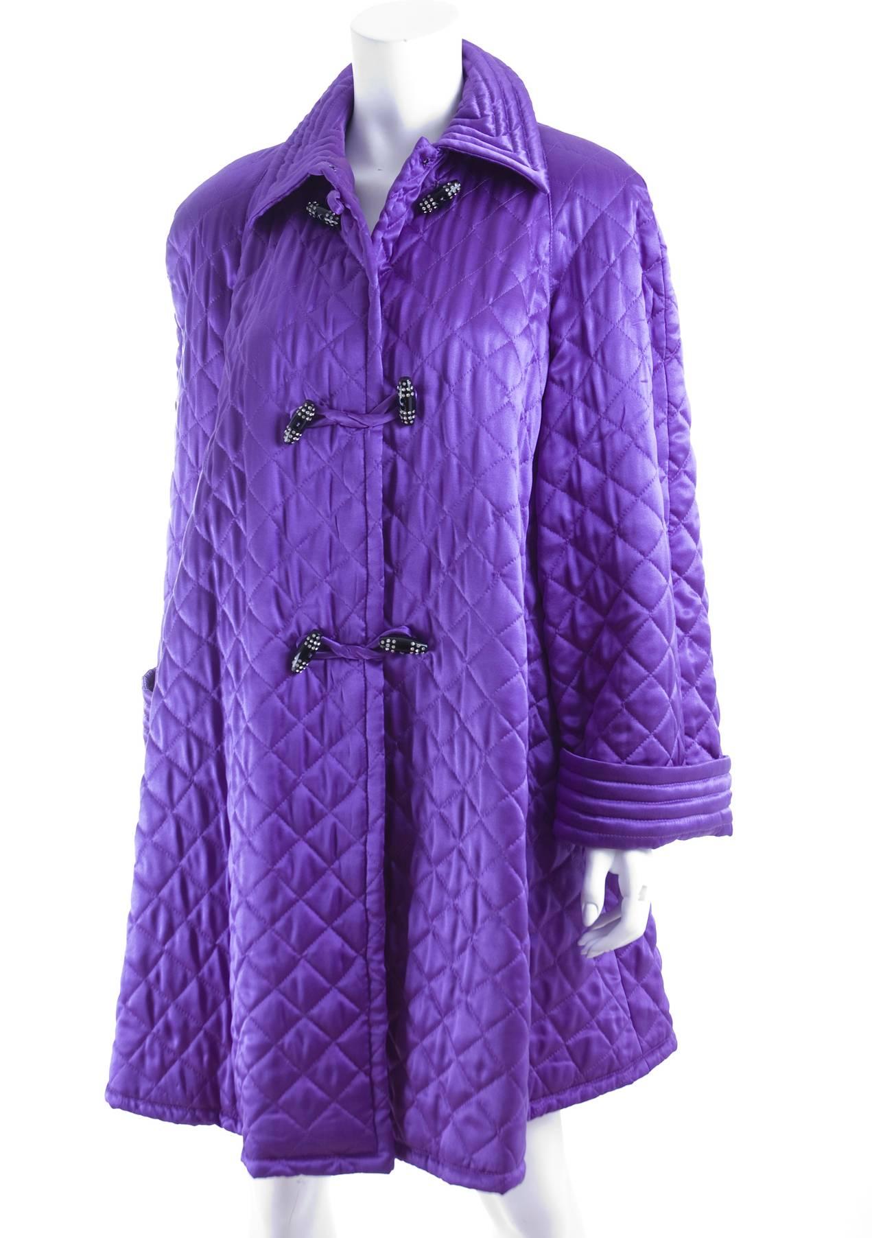 Women's Valentino Quilted Silk Coat For Sale