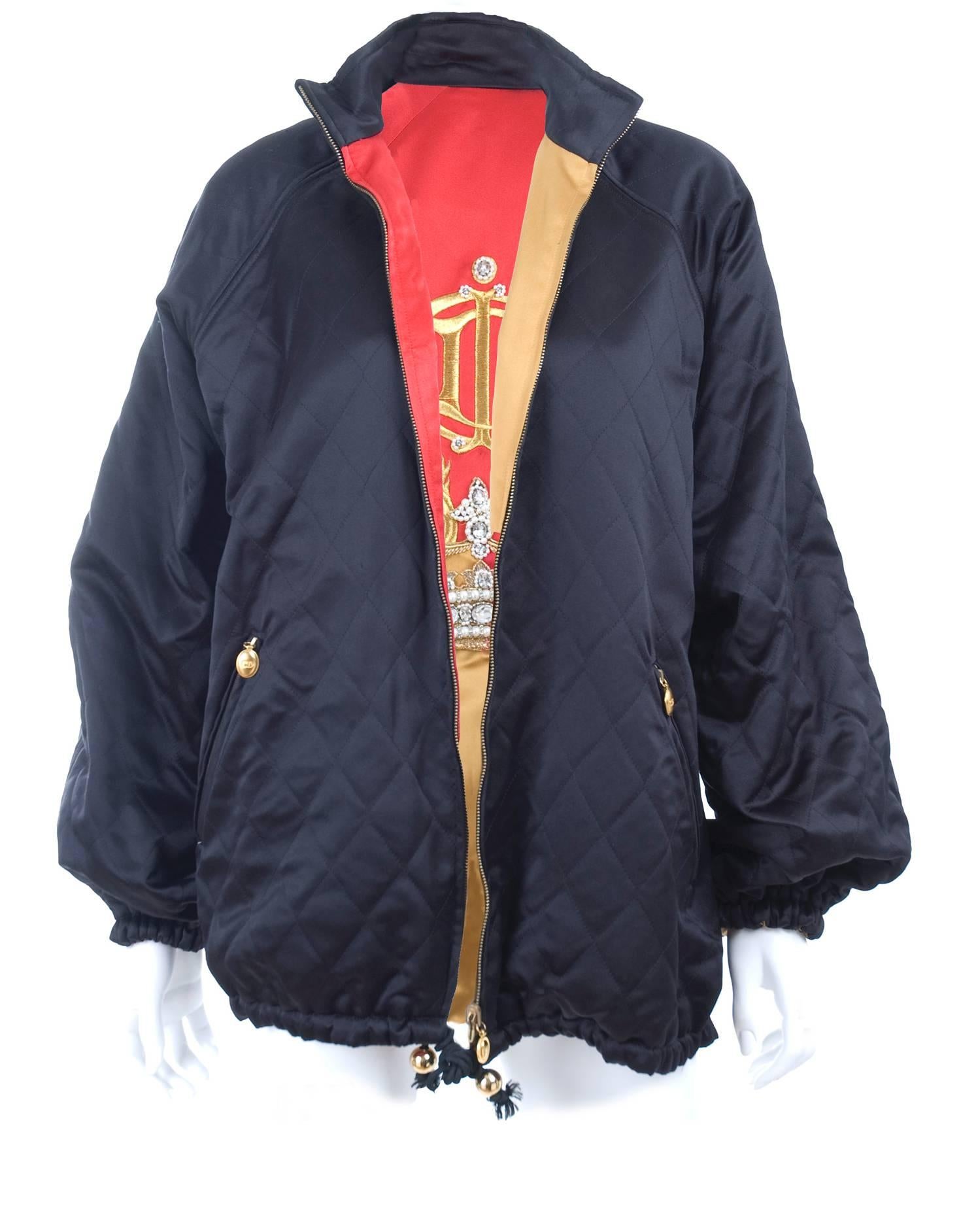 Orange 1998 Vintage Christian Dior Reversible Silk Evening Jacket For Sale