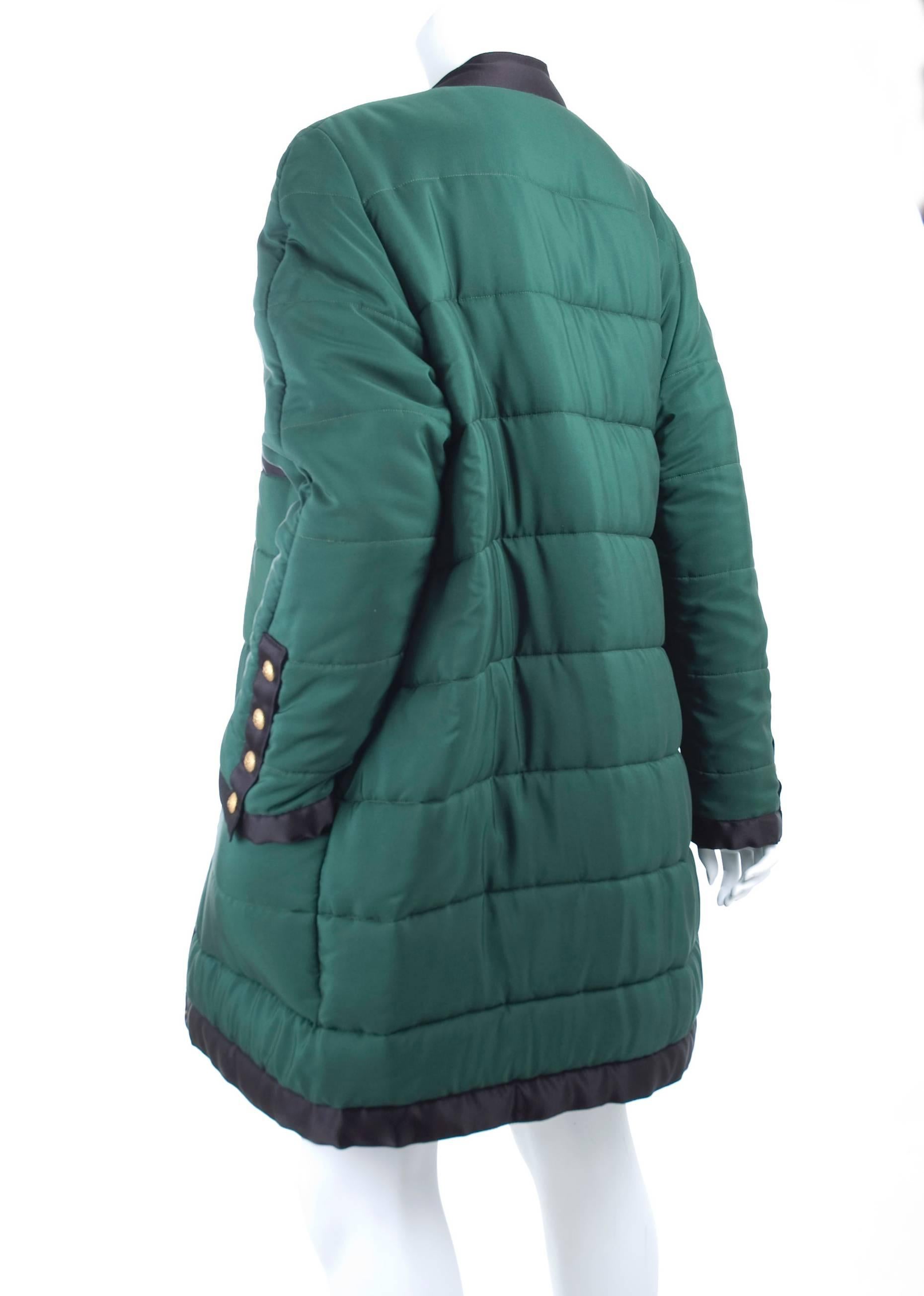 Blue Chanel Quilted Puffer Coat For Sale
