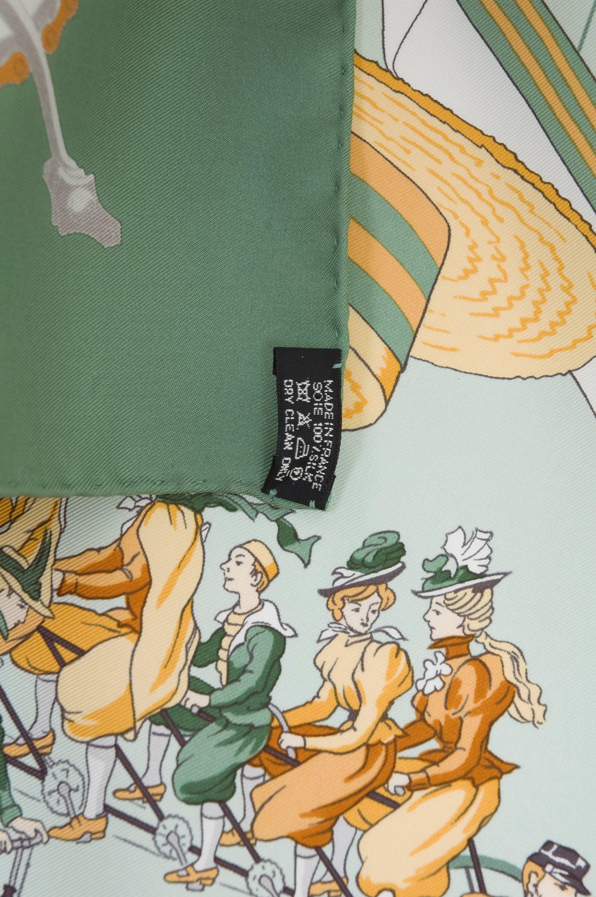 Women's Hermes 1950s 'Les Becanes’ Hermes Silk Scarf