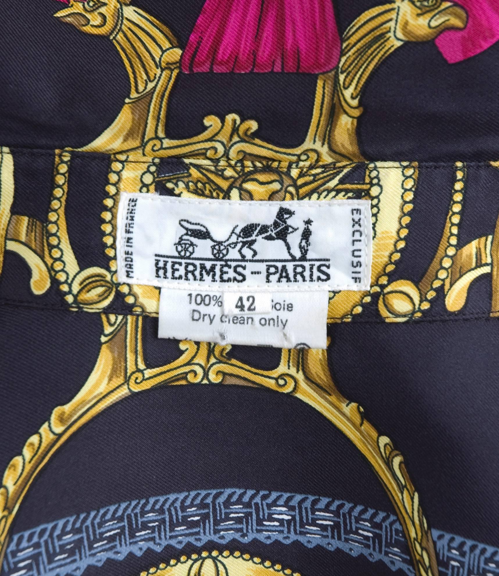 Women's Rare Vintage Hermes Vintage Silk Blouse 