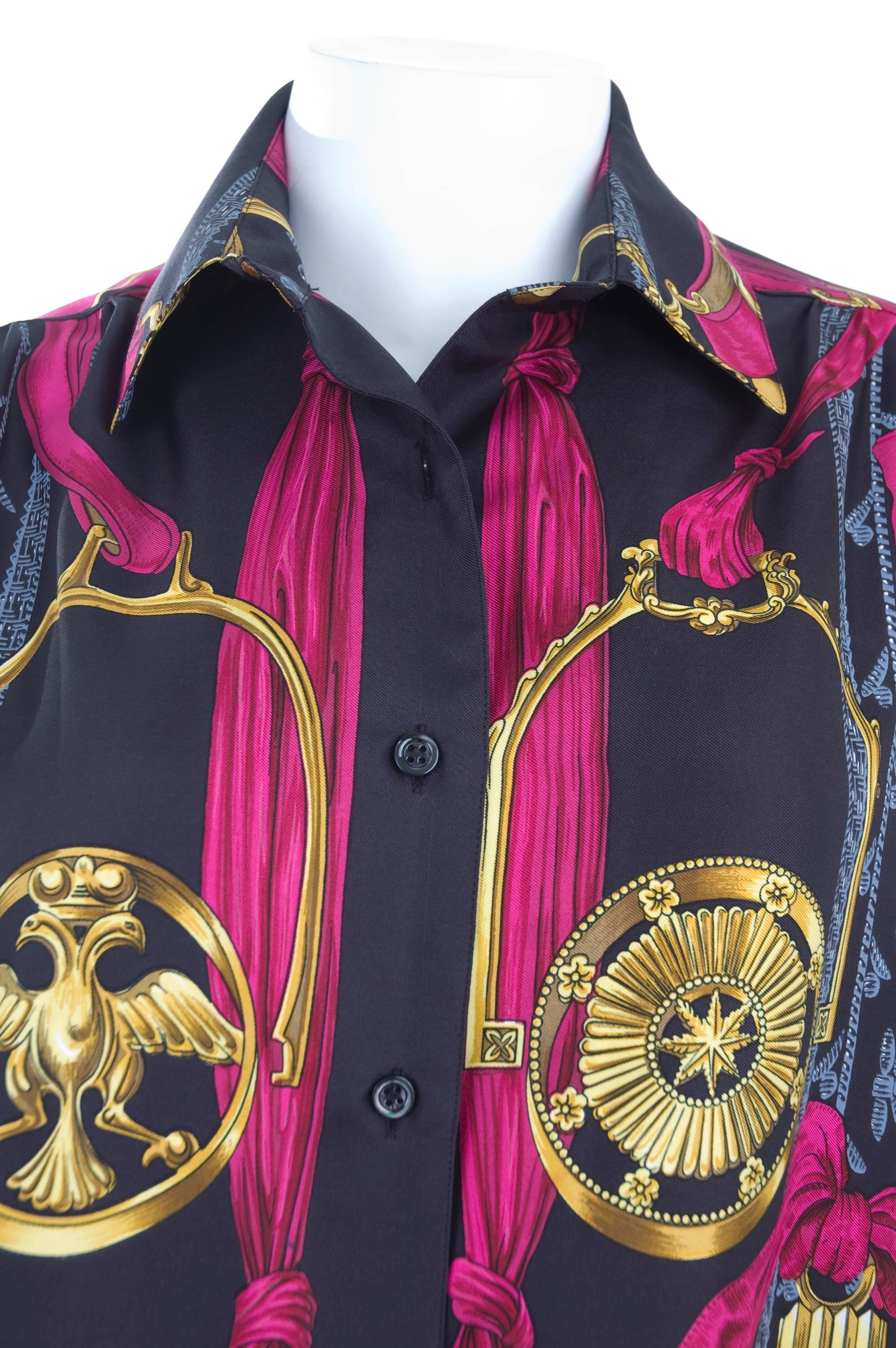 Rare Vintage Hermes Vintage Silk Blouse 
