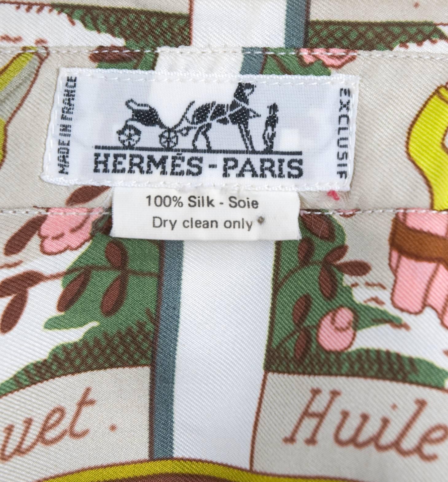 Rare Vintage Hermes Silk Blouse 