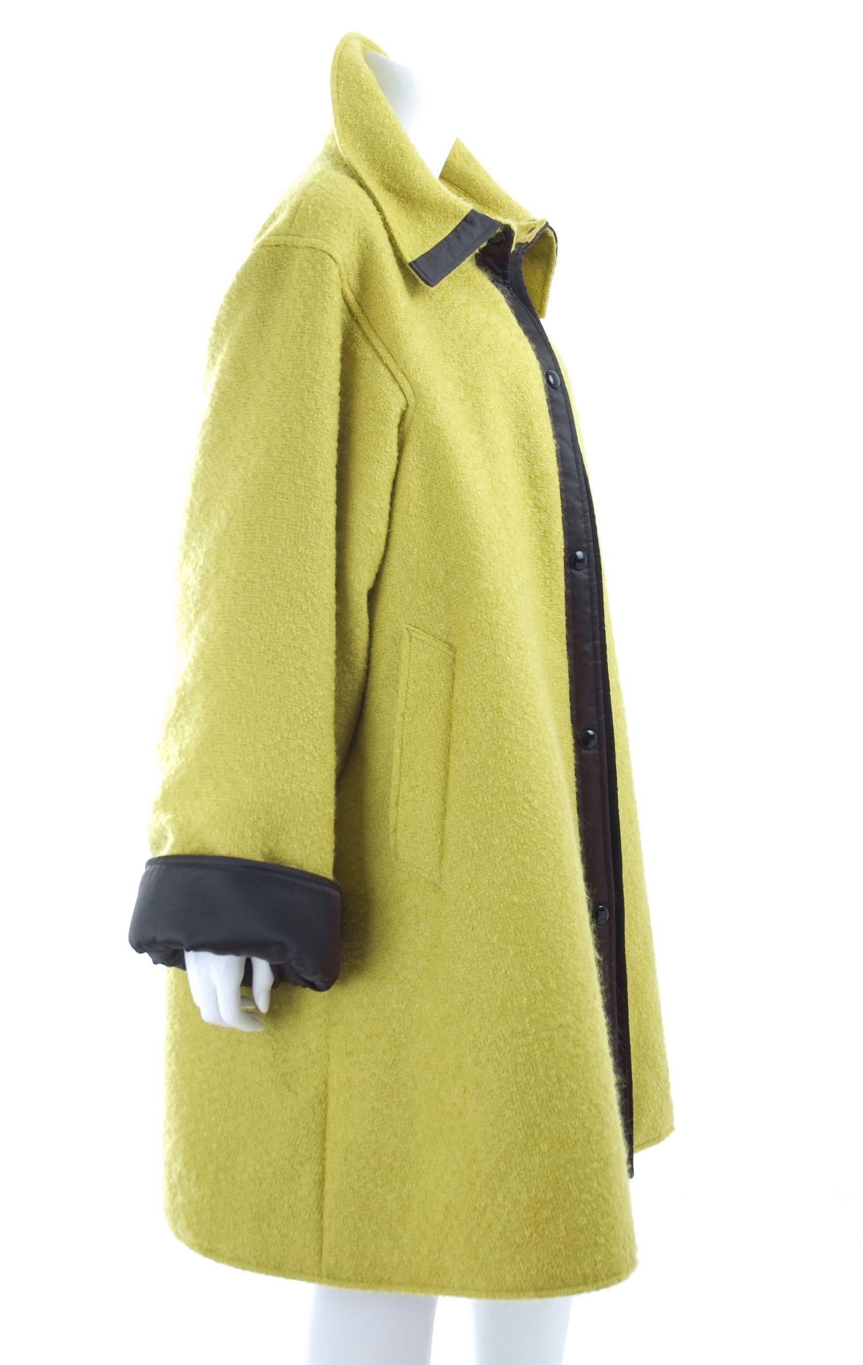 Vintage State Of Claude Montana Coat in Lime Green sz.12 In Excellent Condition For Sale In Hamburg, Deutschland