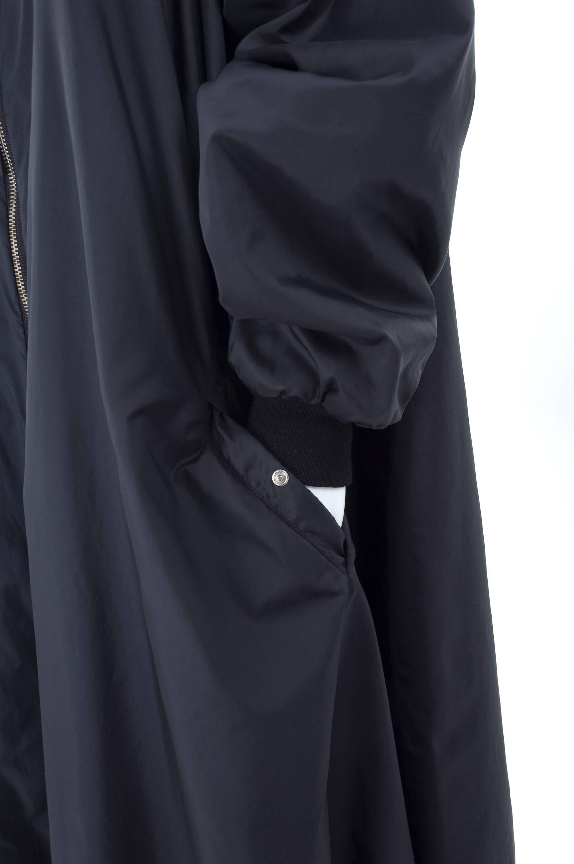 Vintage Jean Paul Gaultier Femme Balloon or Swing Puffer Coat with Hood in Black 4