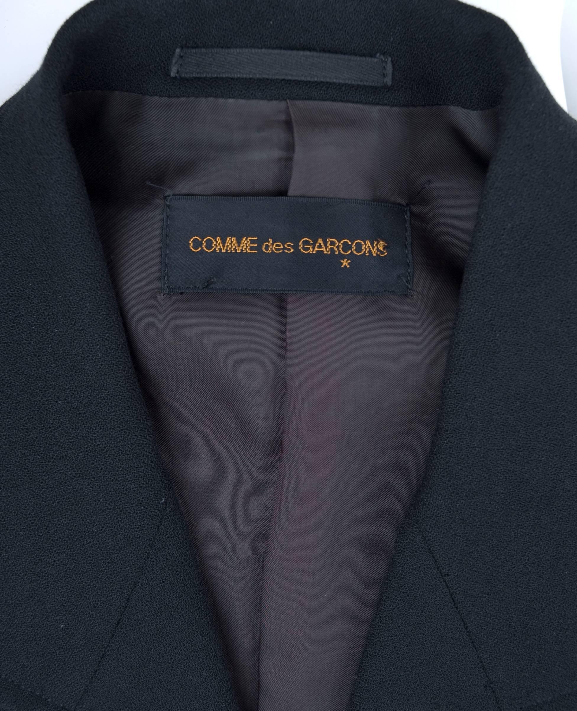 Vintage Comme des Garcons Black Jacket with Amazing Lace Detail For Sale 3